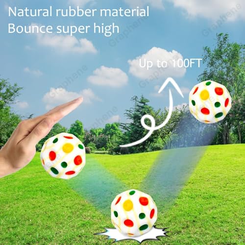 Image of GRAPHENE 2 Pcs Moon Ball Soft Bouncing, High Jumping Stress Relief Moon Ball for Kids Adults Pets Children's Sensory Athlete Training Space Bounce Balls Best Gift Outdoor Indoor Play