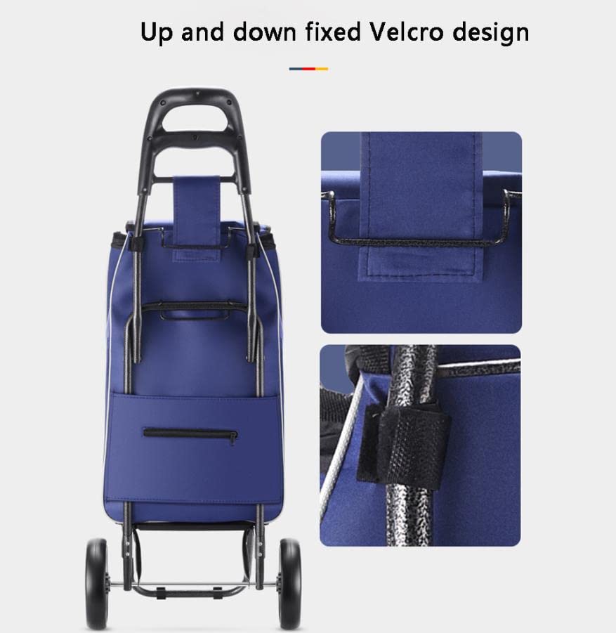 Leichte 2 Räder zusammenklappbare Einkaufstrolley,Einkaufswagen mit reflektierenden Streifen,wasserdicht strapazierfähig… – Bild 5