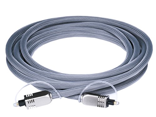 Monoprice 106270 Câble audio optique S/PDIF 10pi - Connecteurs métal, gaine maille, jeu PS Xbox maison