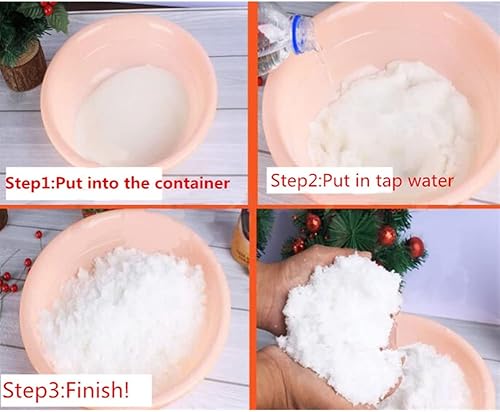 Miniatura 8 de Bluelans Polvo de nieve instantáneo reutilizable, polvo de nieve mágico instantáneo, nieve artificial, Navidad, boda, fiesta, decoración, color