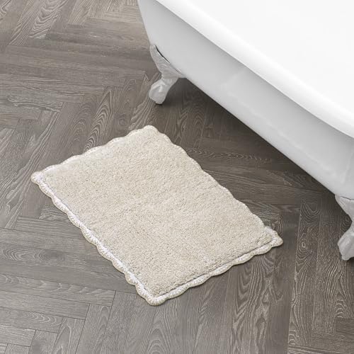 Tapis de bain antidérapant 100% coton taupe Laura Ashley 43x61cm