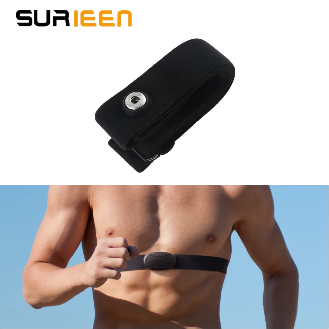 Green Heart Rate Strap Lycra Heart Rate Arm Strap Adjustable Bluetooth