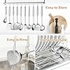 304 Stainless Steel Cooking Utensils Set, 12 Pcs Long Stainless Steel Kitchen Utensils Set, Metal Cooking Utensils Set with Potato Masher, Spoon, Ladle, Skimmer, Pasta Server etc(Dishwasher Safe) #2