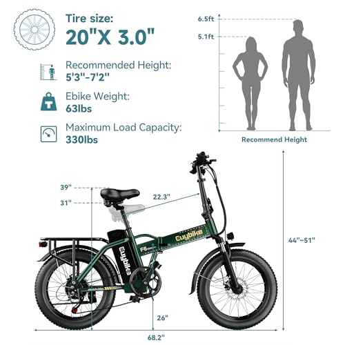 Foldable Electric Bike for Adults, 30+MPH, 48V 20Ah