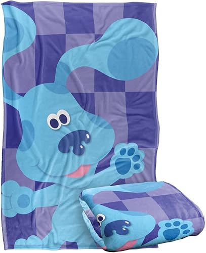 Blues Clues - Manta grande azul sedosa al tacto súper suave, 36 x 58 pulgadas