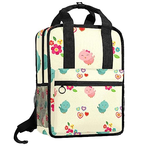 Sac à dos pour garçons motif oiseau multicolore 35.5x26x12 cm pour école