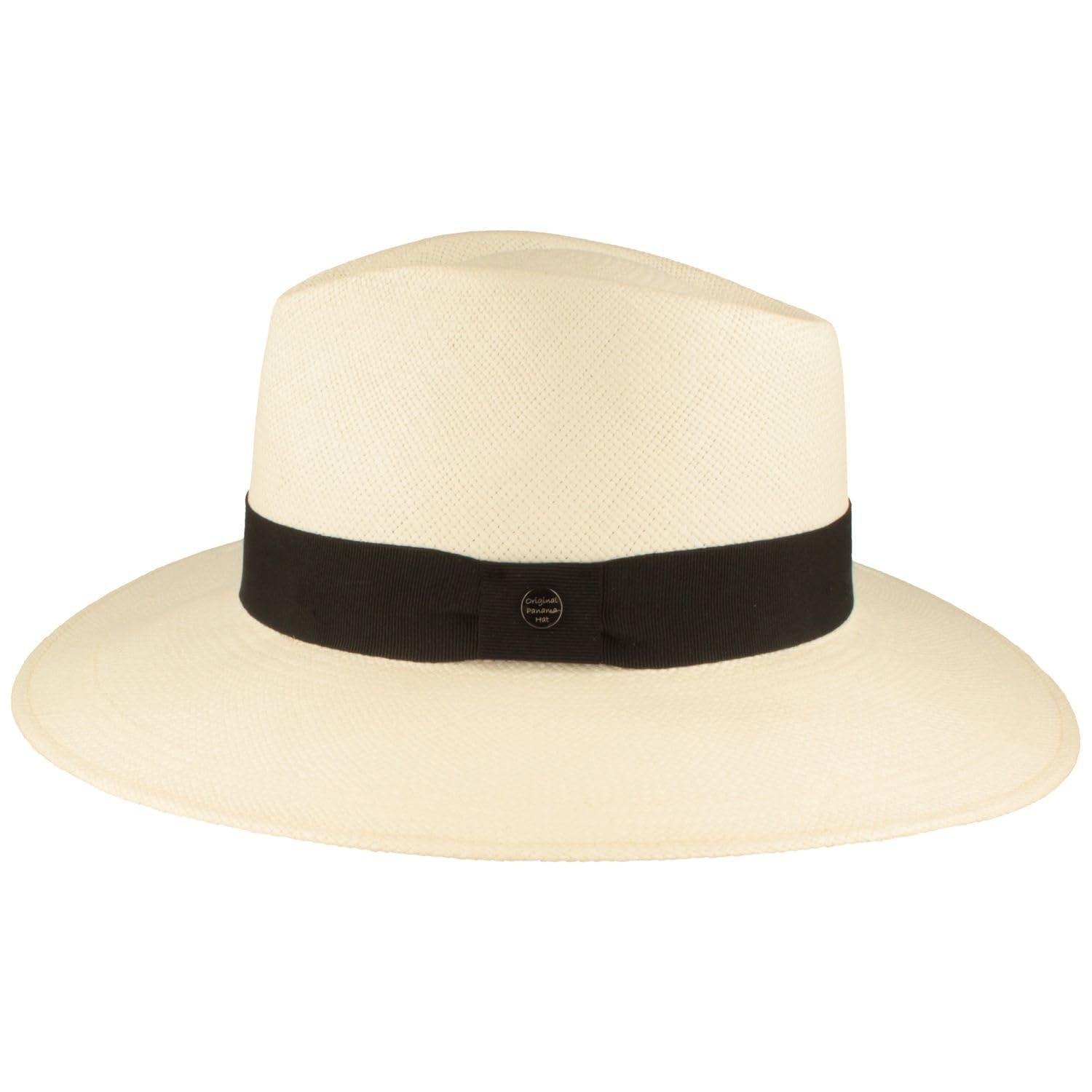 Breiter ORIGINAL Panama Hut, Strohhut, Sommerhut, mit UV Schutz 50+, Lederband-Garnitur, Silikon Verstärkung, Made IN Ecuador