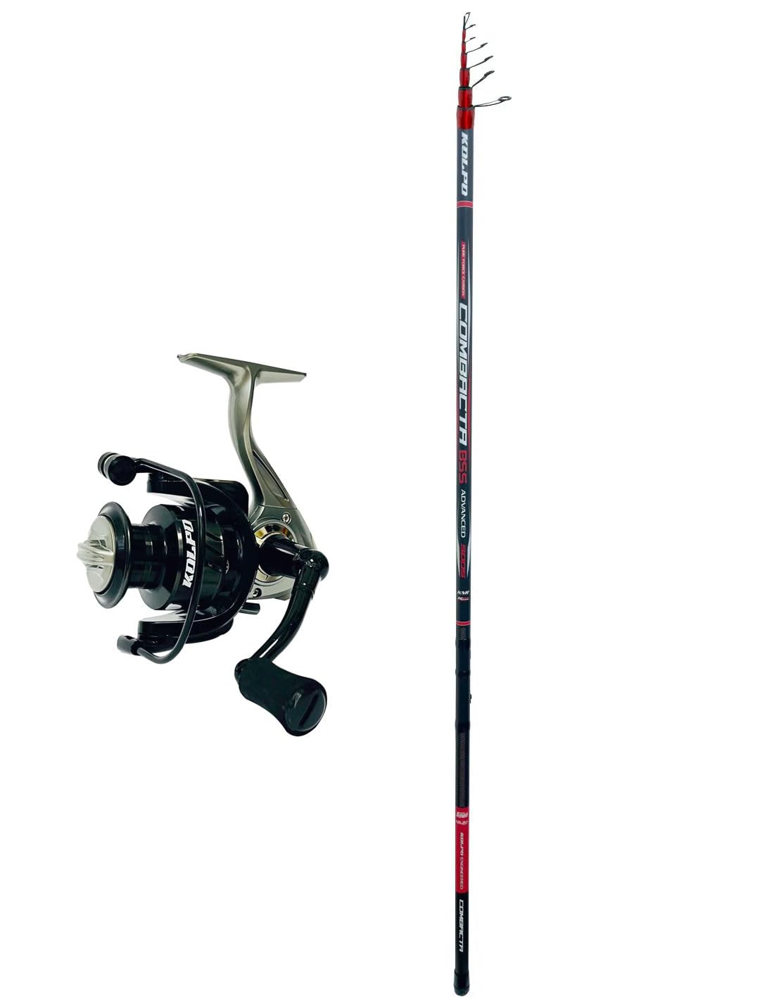 Combo da pesca bolognese Kolpo canna 4 mt mulinello con bobina in alluminio