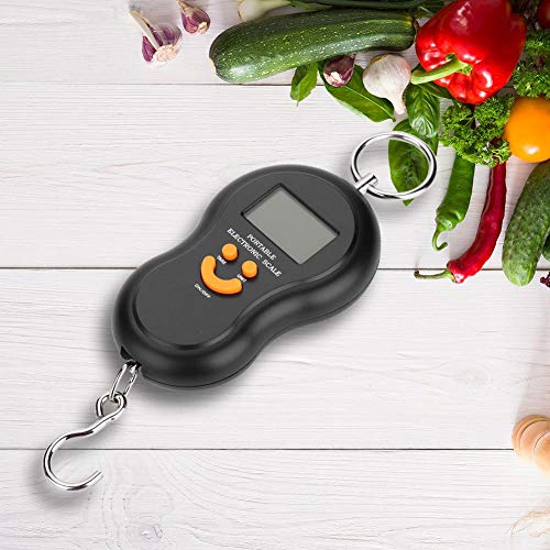 Portable LCD Display Digital Fishing Hanging Scale Electric Fishing Weighing Scale for Fishing Postal Parcel Kitchen Home (Black) Fishing Tools And Accessories