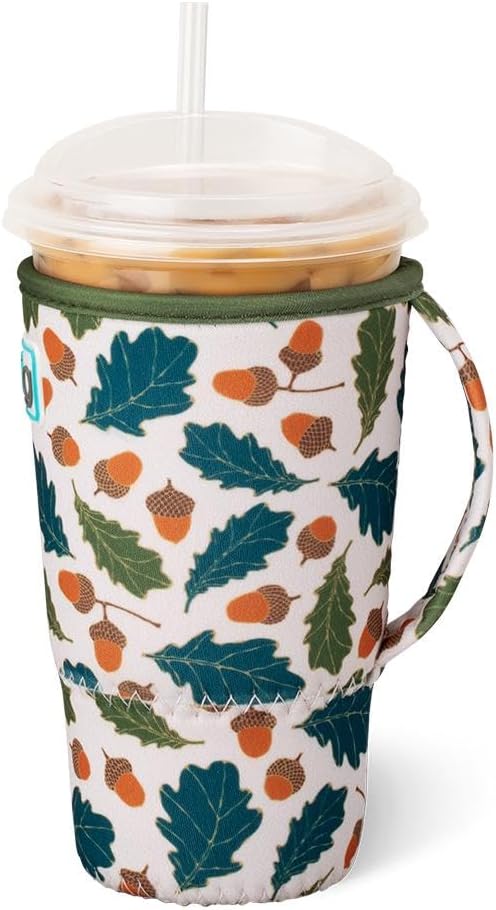 Swig Life Large Iced Cup Coolie, Standard 22oz Iced Coffee Cup Insulator Sleeve with Handle, Neoprene Insulated Coolie Keeps Drinks Cold (Autumn Breeze) - Image 3