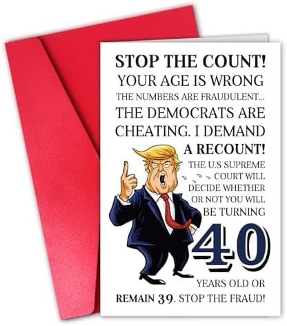 Amazon.com : CSMOSJgreetings Funny Trump 40th Birthday Card for Man ...