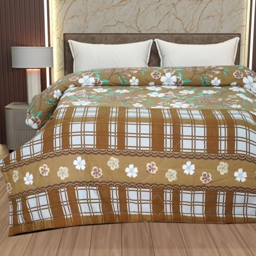 Image of Utopia Bedding AC Comforter Made of Microfiber 200 GSM Duvet for Double Bed /Quilt Blanket Lightweight for All Weather - Floral Design - 220x240 cm