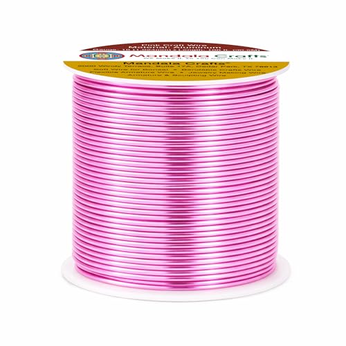 Image of Mandala Crafts 18 Gauge Pink Anodized Aluminum Craft Wire, 100 FT | Colored, Flexible, Bendable, for Bonsai, Armature, Sculpting, Wire Wrapping, Jewelry Making, Weather & Tarnish Resistant