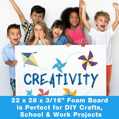 Tenceur 20 Pcs Large Foam Boards Bulk Foam Core Backing Board 3/16 Inch Thickness Foam Core Board Foam Poster Boards for Presentations, School, Office, Art Projects(White,22 x 28 x 3/16 Inches)