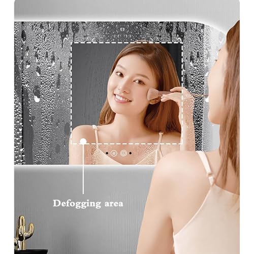Miroir de salle de bain rétroéclairé antibuée vertical tactile LED - 6