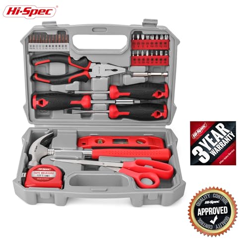 Miniatura 7 de Hi-Spec 42pc Juego De Herramientas Rojo Para Mujer. Kit Básico Y Compacto De Bricolaje En Maletín Portátil Para Hogar, Oficina Y Universidad