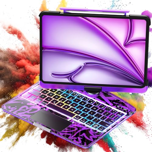 TSQQST Clear Wireless Keyboard Case for iPad Air 13 Inch (M3/M2, 2025/2024)/ iPad Pro 12.9