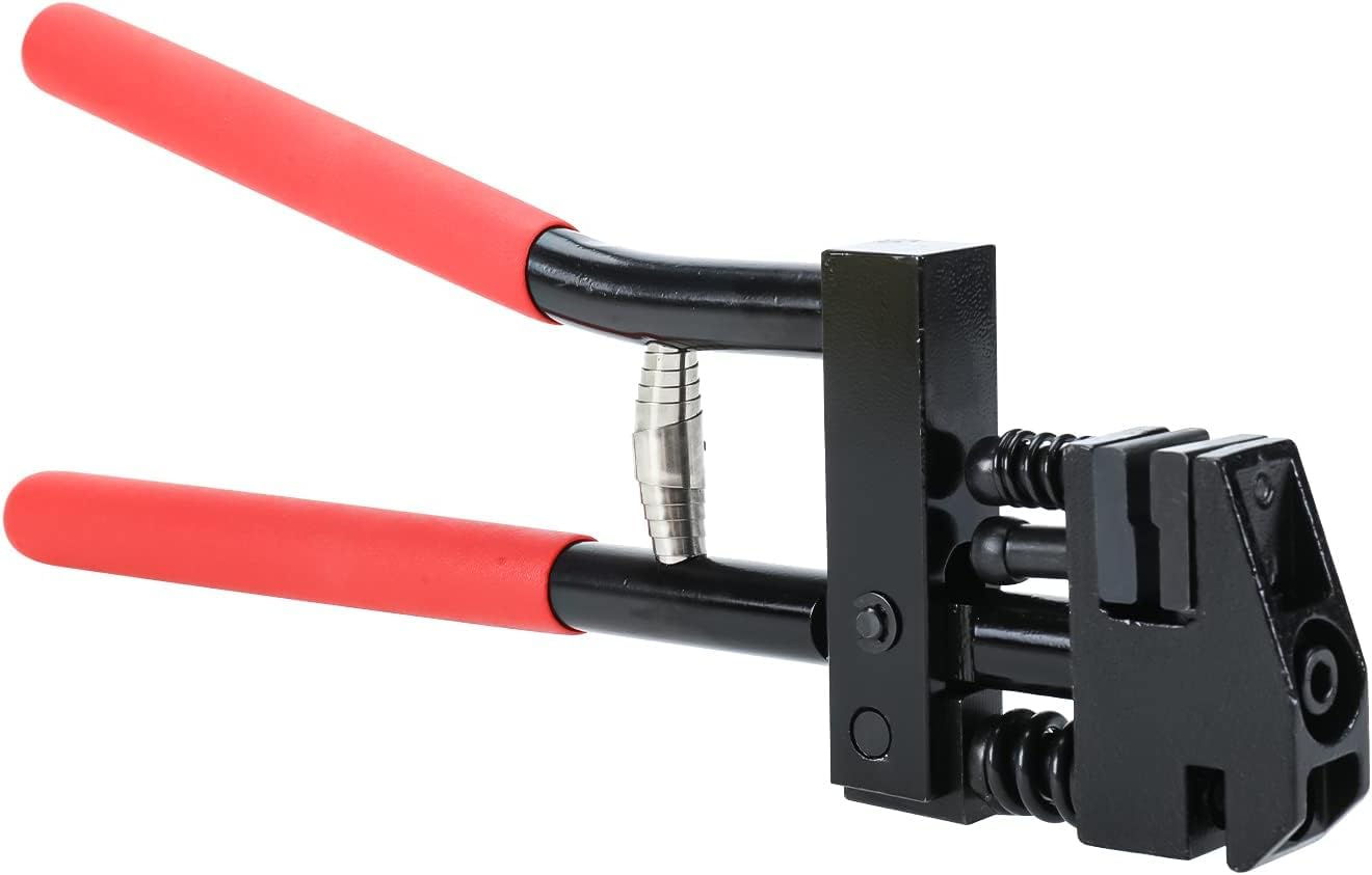FreeTec 2 en 1 Pince à Soyer et à Poinçonner, Ø5 mm Pince à Poinçonner Metal, Pinces à Sertir Pinces à Soyer la Tôle pour Réparation de Carrosserie (Rouge)