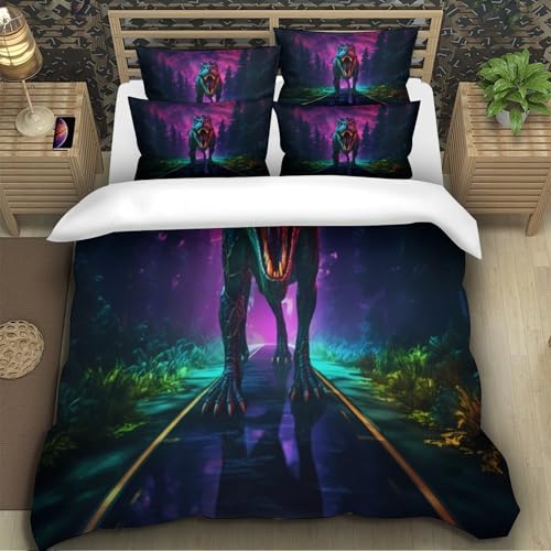 Linge de lit microfibre 3D dinosaure au design imprimé d'une douceur exceptionnelle - 5