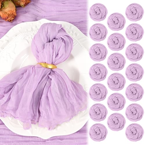 Paquet de 20 Serviettes en étamine Lilas Violet 20