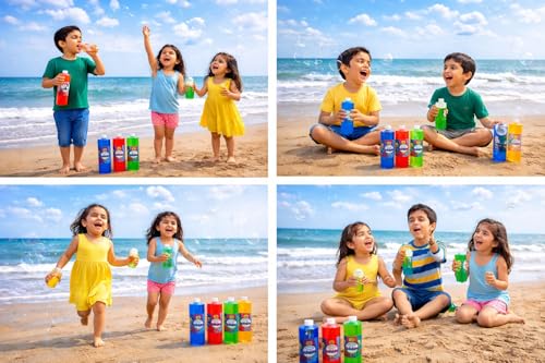 Image of Negi Bubble Refill Solution 1 LTR for Bubble Machine, Bubble Gun Blower, Giant Bubble Wand Multicolor,for Kids (Pack of 2)