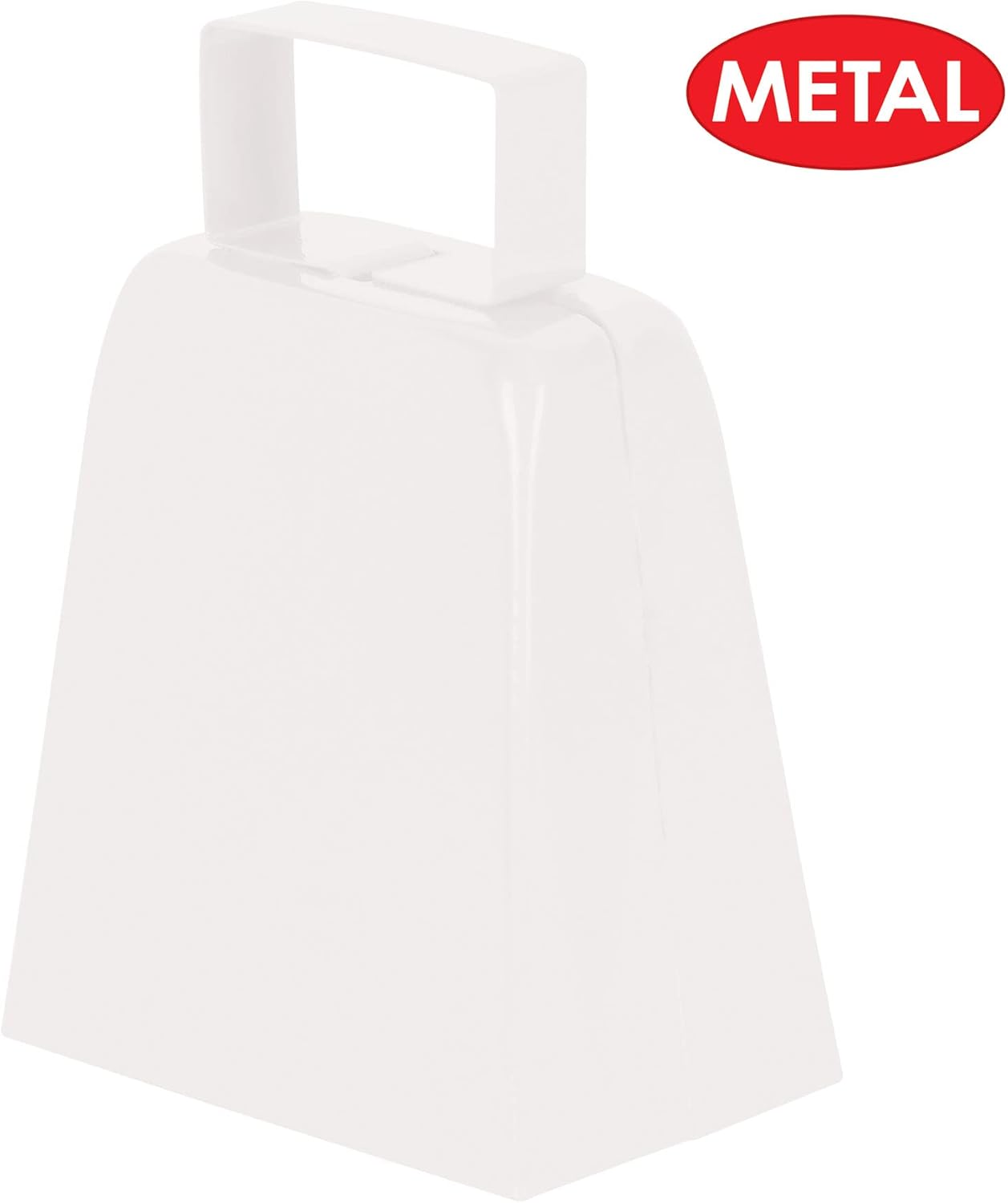 Beistle White Cowbells, Pack of 12, Metal Noise Makers for School Spirit, Pep Rallies, Game Day, Team Pride, Sporting Events, and Celebrations, Party Accessories, 4”