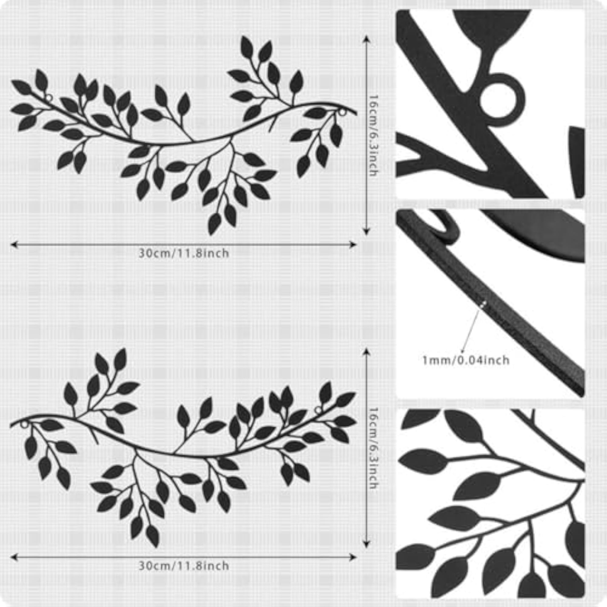 Olive Branch Wall Decor, Wrought Iron Nature-Inspired Art