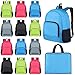 LEIFIDE 15 Pcs Backpack in Bulk 17 Inch Lightweight Foldable Student School Outdoor Travel Book Bag Assorted Colors(Light Gray, Green, Black, Rose Red, Blue)
