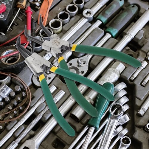 Alicates para anillos elásticos de acero resistente con control de precisión mecánica 8