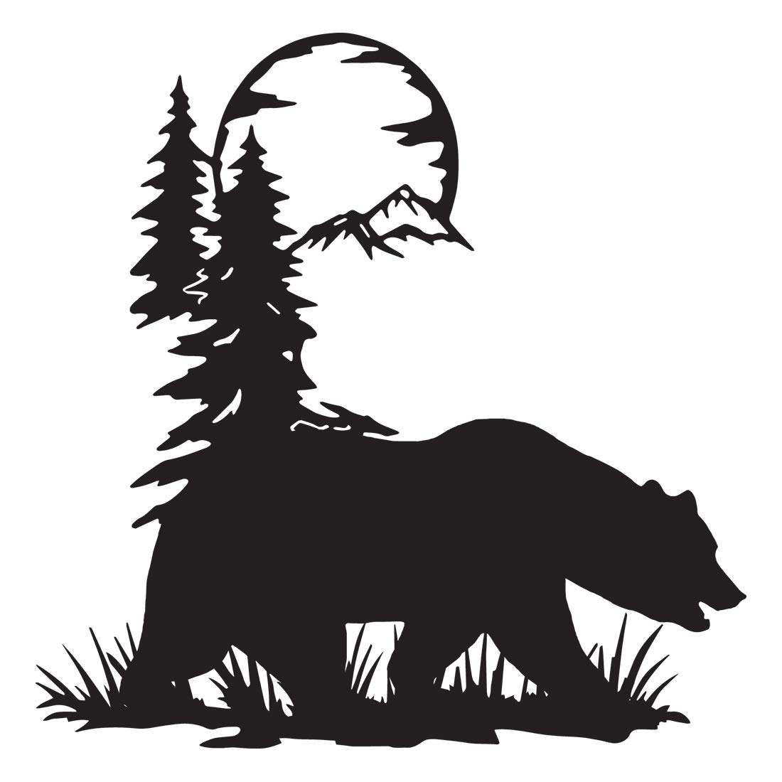 NBFU Bear Wildlife Forest 1 (Black) (Set of 2) Premium Waterproof Vinyl Decal Stickers for Laptop Phone Accessory Helmet Car Bumper Mug Tuber Cup Door