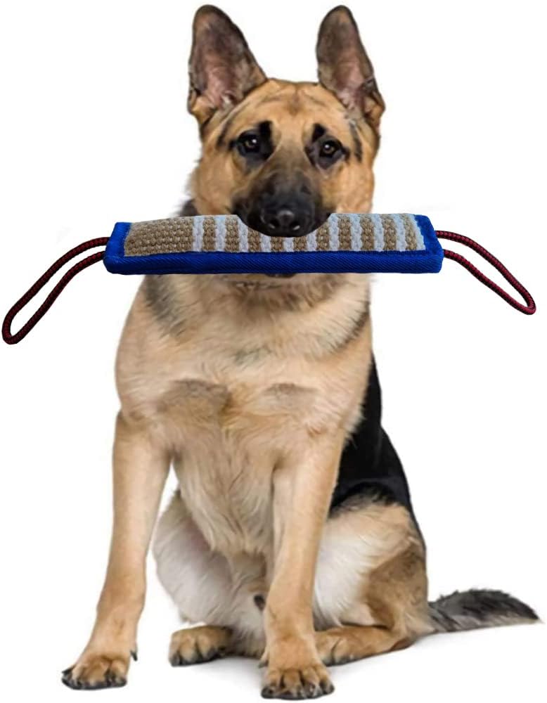 Dog Bite Tug Toy,Strong Dog Pull Toy with Tough Jute,Interactive Toys for Medium to Large Dogs Jute Bite Toy,Best for Tug of War,Dog Bite Pillow,Dog Toys,Dog Bite Sleeves (Blue)