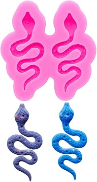 3D Snakes Shape Silicone Mold Candy Jewelry Earrings Clay Epoxy Resin Chocolate Topper Decoration Decor Desserts Gum Paste Fondant Pudding Cupcake Handmade Ice Cream Jelly Shots Keychain