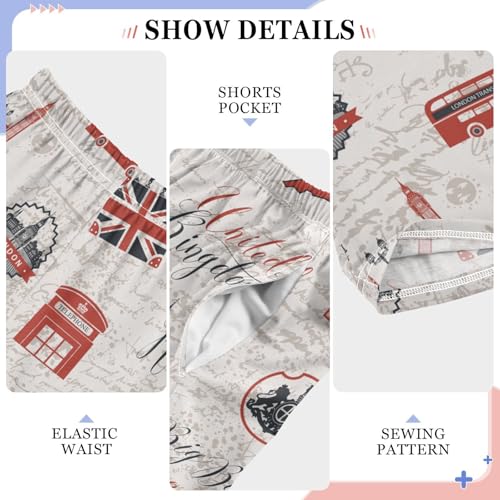 United Kingdom City Boys Long Pants Soft Trousers Elastic Waist Kids Lounge Bottoms with Pockets S-XL4