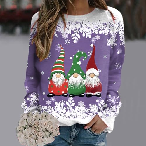 Pull de noël décontracté violet résout le manque de confort XL - 2