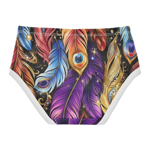 Cotton Girls Underwear Toddlers Vibrant Colorful Feather Purple Panties for Girl Funny Underpants Briefs 2t2