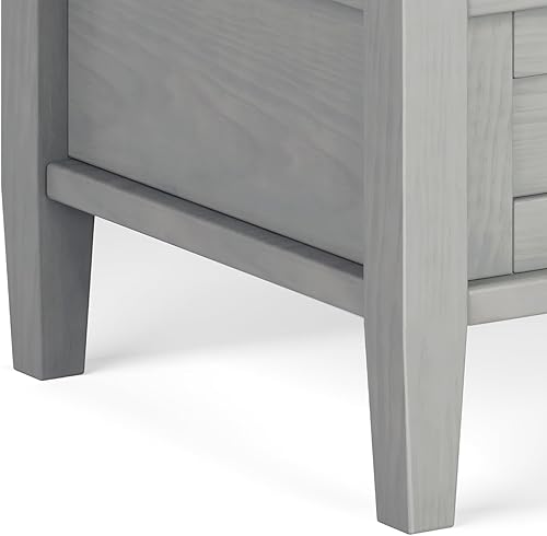 Miniatura 12 de SIMPLIHOME Warm Shaker - Mesa auxiliar rectangular de transición de madera maciza de 20 pulgadas de ancho, color gris niebla, para sala de estar y