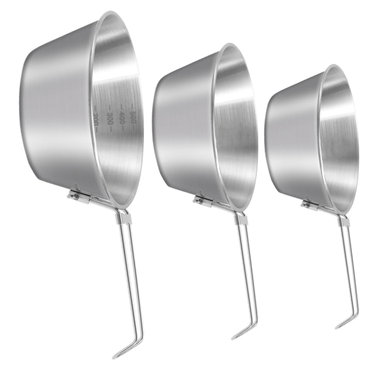 HANABASS Stainless Steel Folding Bowl Collapsible Bowl Set for Camping Multi-use Picnic Barbecue with Handle