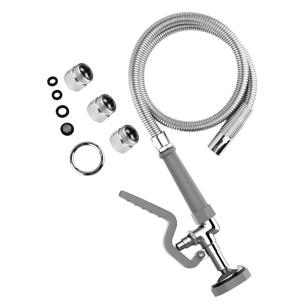 CTRLZS Ergonomic Handle for Pre Rinse Head Sprayer with 45" Stainless Steel Hose, 1.42 GPM, for Commercial Kitchens