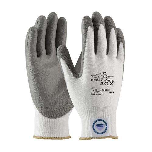 PIP 19-D322/XL Great White 3GX Seamless Knit Dyneema Diamond Blended Glove with Polyurethane Coated Smooth Grip, XL Size (Pack of 12)