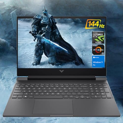 Image of HP Victus 15.6 Ryzen 5 RTX 4050 Premium Gaming Laptop, 15.6" FHD 144Hz, AMD Ryzen 5 8645HS (Beats Intel i7-1355U & Intel i5-14400F), NVIDIA GeForce RTX 4050, 16GB DDR5 RAM, 1TB SSD, Backlit KB, W11P