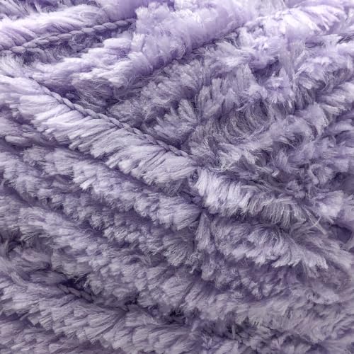 Image of Plush Faux Fur Bulky Yarn, Super Soft Fluffy Fuzzy for Knitting Crocheting Crafting, 100 Gram (3.53 Ounces) 109 Yards (100 Meters) (Lilac)