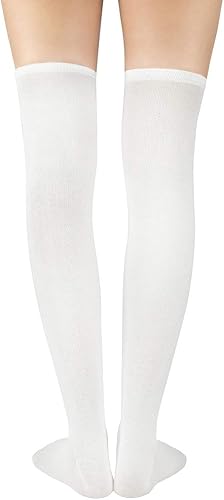 Miniatura 3 de American Trends Calcetines altos hasta la rodilla para mujer, calcetines largos y cálidos hasta el muslo para cosplay, calcetines atléticos a rayas,