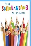 Verlag Dominique Einschulungskarte - Fröhliche Glückwünsche zum Schulstart, Perfekt für Erstklässler - Schuleinführung Grußkarte - mit Umschlag