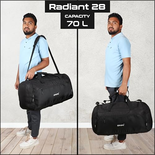 Image of Emmi Radiant Duffle Bag 70 L|Travel Bag for Men and Women |Weekend Holiday and Gym |Sustainable and Durable Cabin Bag|Water Repellent |18 Months Warranty