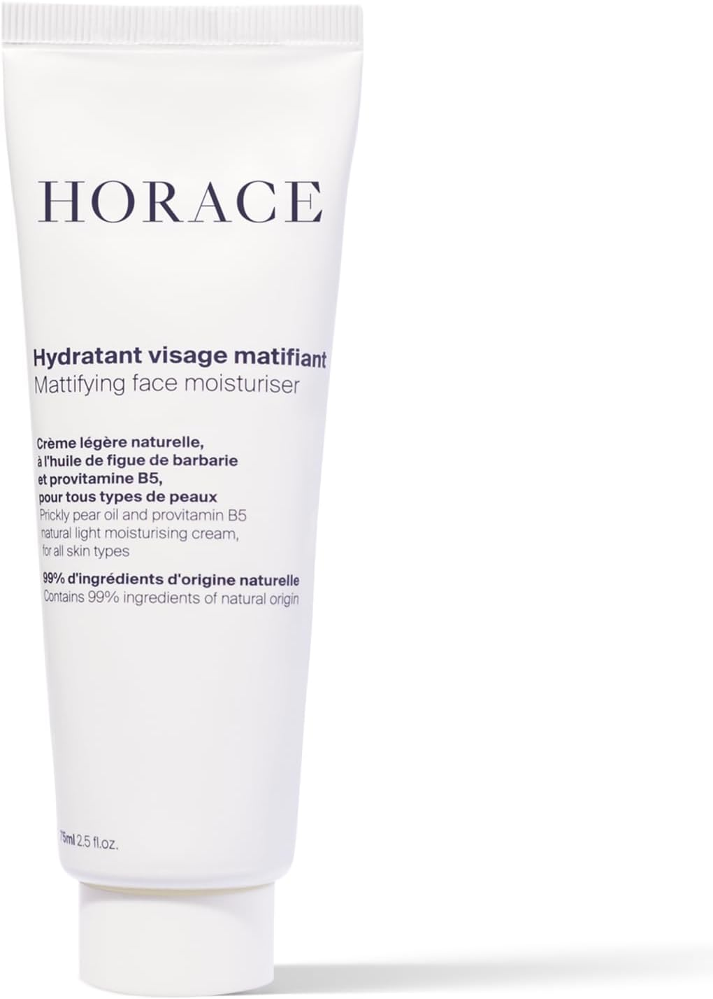 - HORACE Mattifying Face Moisturizer for Men – 96.6% Organic & Natural Ingredients – No Silicones or Mineral Oils – Moisturising Cream for All Skin Types – Unscented, 75 ml