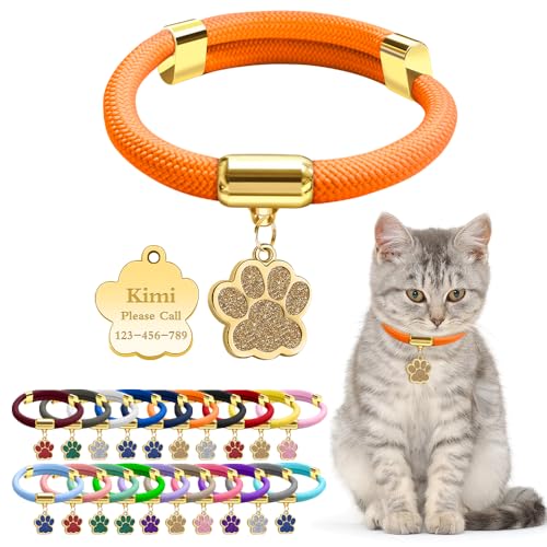 Personalized Breakaway Cat Collars Magnetic Quick Release