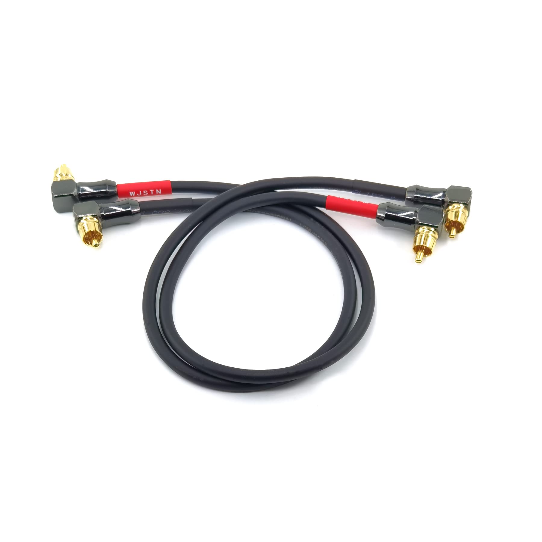 WJSTN Cavo RCA da 90 gradi ad angolo retto Cavo RCA digitale maschio a maschio Vidio Audio Cavo RCA RCA Amplificatore, subwoofer, altoparlante cavo di interconnessione (2 FT)