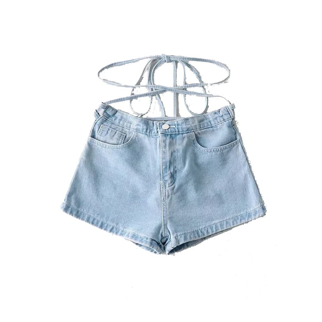 Seksowna torba Hip Denim Spodenki damskie Lato Nowa wysoka talia Seksowne regulowane ramiączka Slim Fit Hot Pants