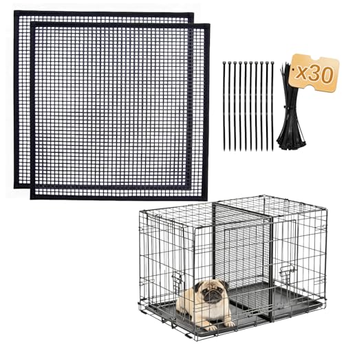 2 Pack Dog Crate Divider Panel Adjustable Kennel Partition for 36 Inch Dog Crate Thick Durable Puppy Training Divider with Securing Ties (Divider Only) (24 H x 22.5 W)