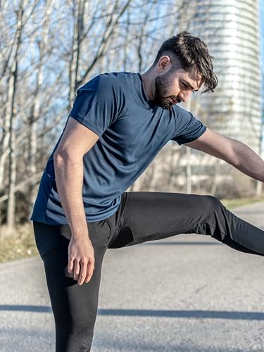 3 Pack Men's Quick Dry Shirts, Moisture Wicking Tees, Mesh Dry Fit Athletic Workout Fitness Short Sleeve3